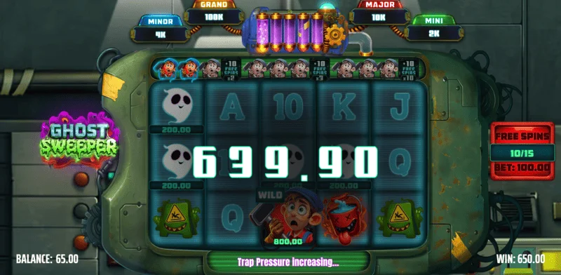 Ghost Sweeper - stor vinst i gratissnurrserien med multiplikator