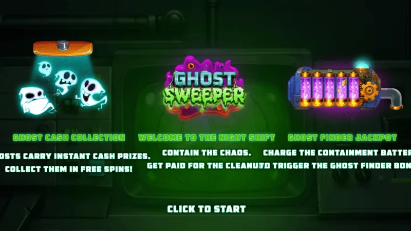 Ghost Sweeper - huvudmeny före spelsessionens start